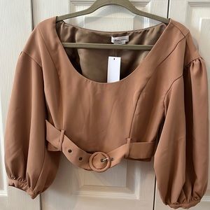 Lovers + Friends Tan Crop Top